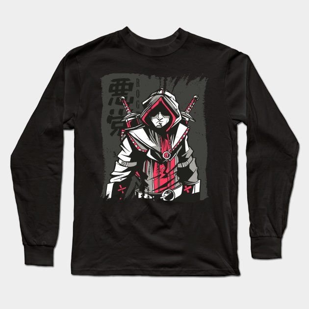 Assassin Ninja Japanese Shinobi Samurai Warrior Long Sleeve T-Shirt by Kribis